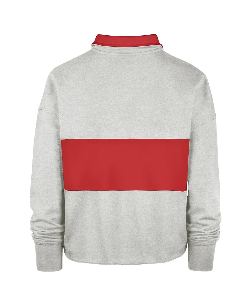 Women's '47 Brand Heather Gray Distressed Chicago Bulls Breakthrough Remi Quarter-Zip Jacket