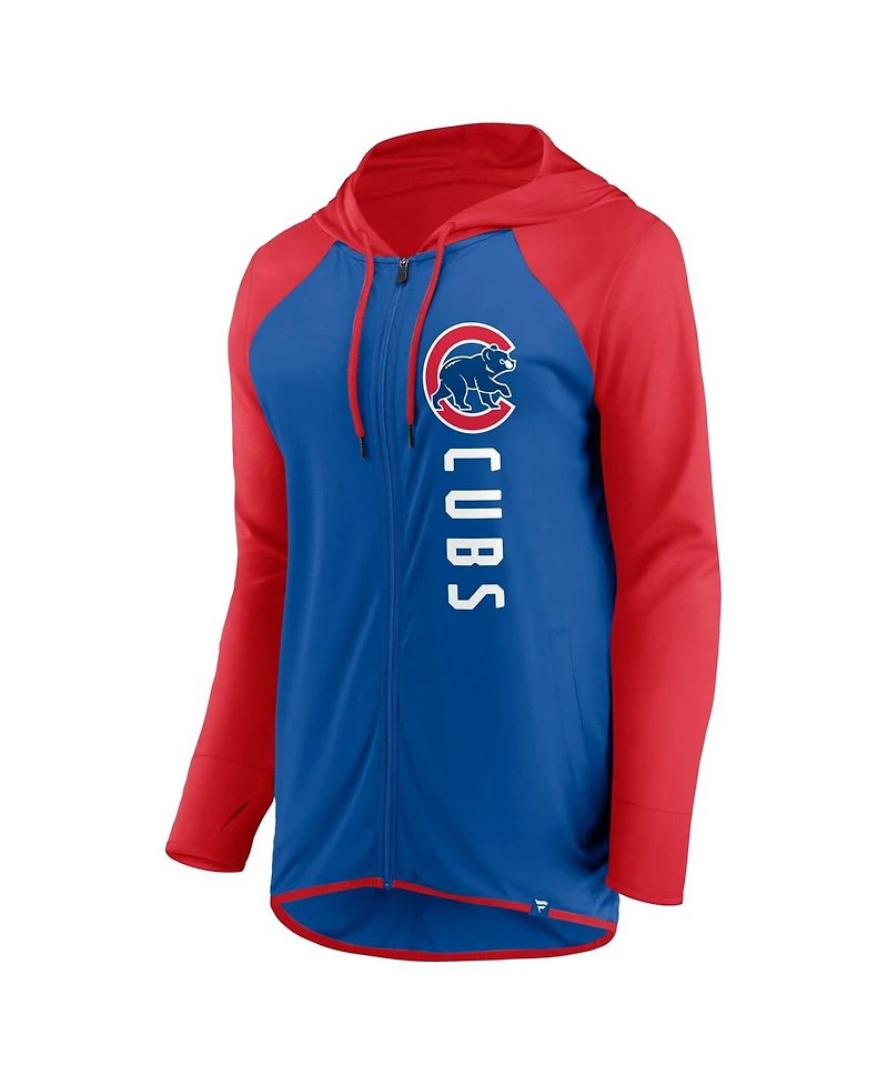 Women's Fanatics Royal, Red Chicago Cubs Forever Fan Full-Zip Hoodie Jacket