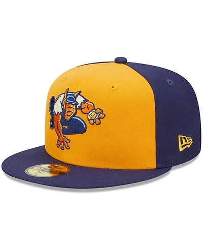 Men's New Era Gold, Navy Montgomery Biscuits Marvel x Minor League 59FIFTY Fitted Hat
