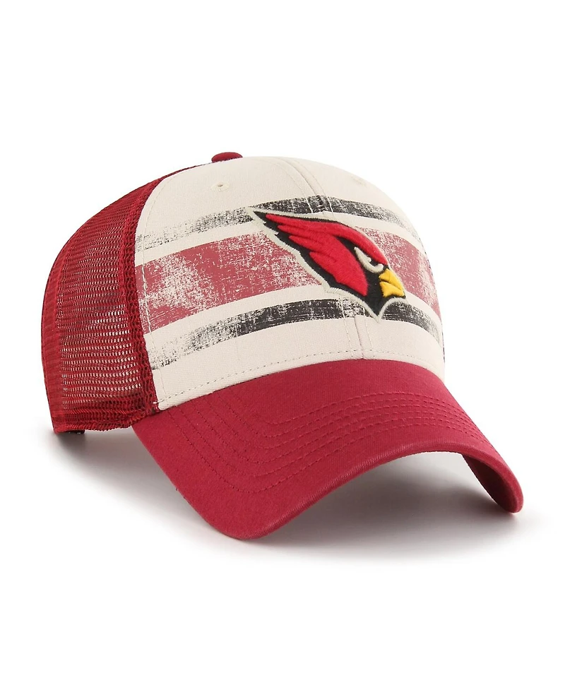 Men's '47 Brand Cream Distressed Arizona Cardinals Breakout Mvp Trucker Adjustable Hat