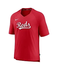 Men's Nike Red Cincinnati Reds Authentic Collection Pregame Raglan Performance V-Neck T-shirt