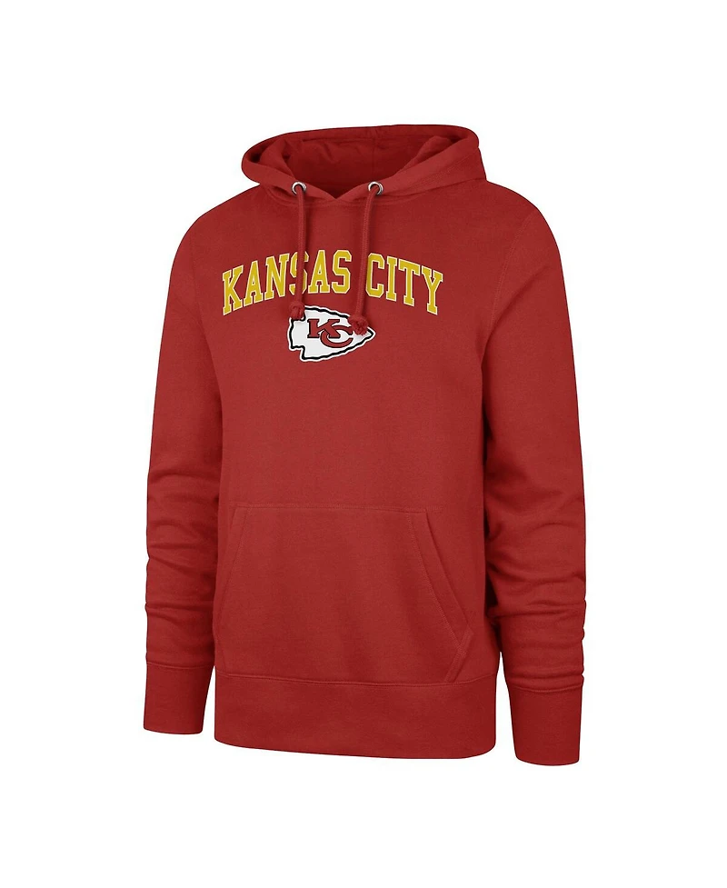 Men's '47 Brand Red Kansas City Chiefs Arch Game Headline Pullover Hoodie
