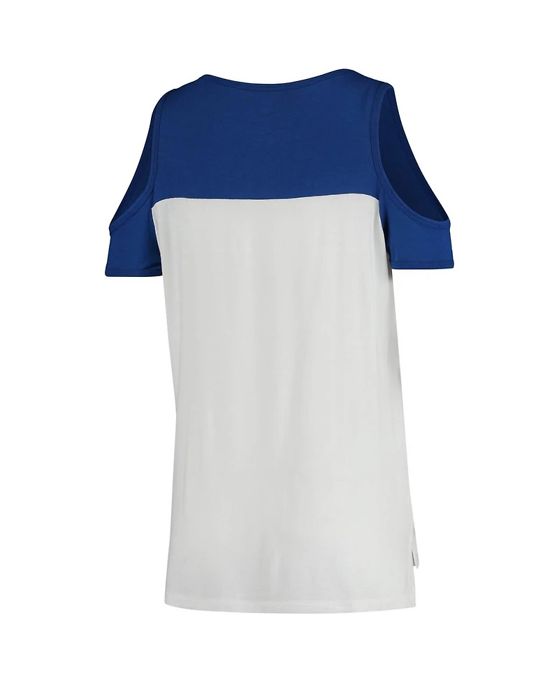 Women's Fanatics White San Jose Earthquakes Iconic Pure Dedication Cold Shoulder T-shirt