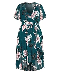 City Chic Plus Blossom Short Sleeve Dress