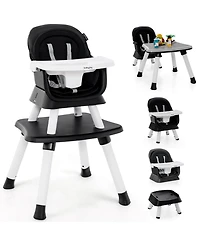 Costway Toddler 8-in-1 High Chair Convertible Dining Booster Seat w/ Removable Tray
