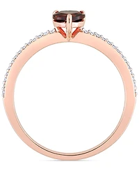 Garnet (1/2 ct. t.w.) & Diamond (1/10 Heart Promise Ring 10k Rose Gold