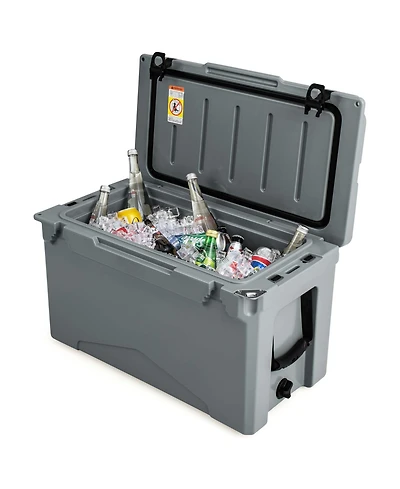Costway 50 Qt Rotomolded Cooler Portable Ice Chest Ice Retention for 5-7 Days