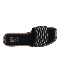 Gc Shoes Women's Shani Embellished Slide Flat Sandals