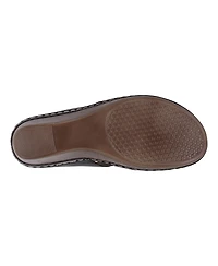 Gc Shoes Women's Spring Triple Band Flower Wedge Sandals
