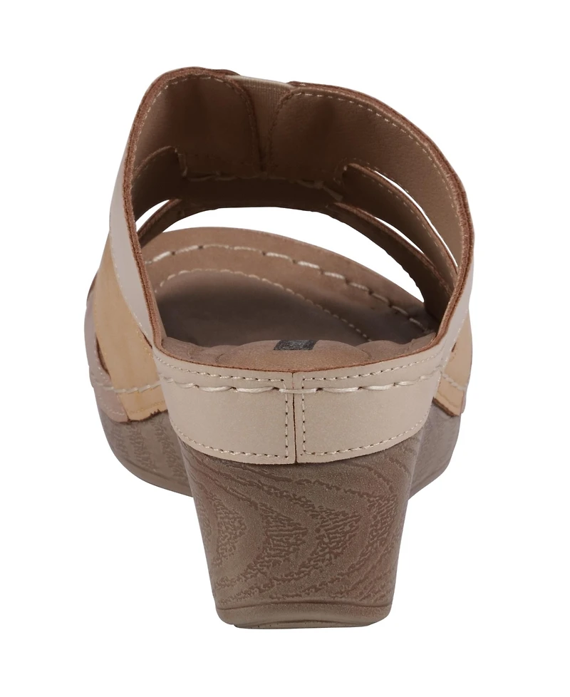 Gc Shoes Women's Delores Triple Band Wedge Sandals