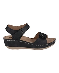 Gc Shoes Women's Maxwell Flower Detail Wedge Sandals