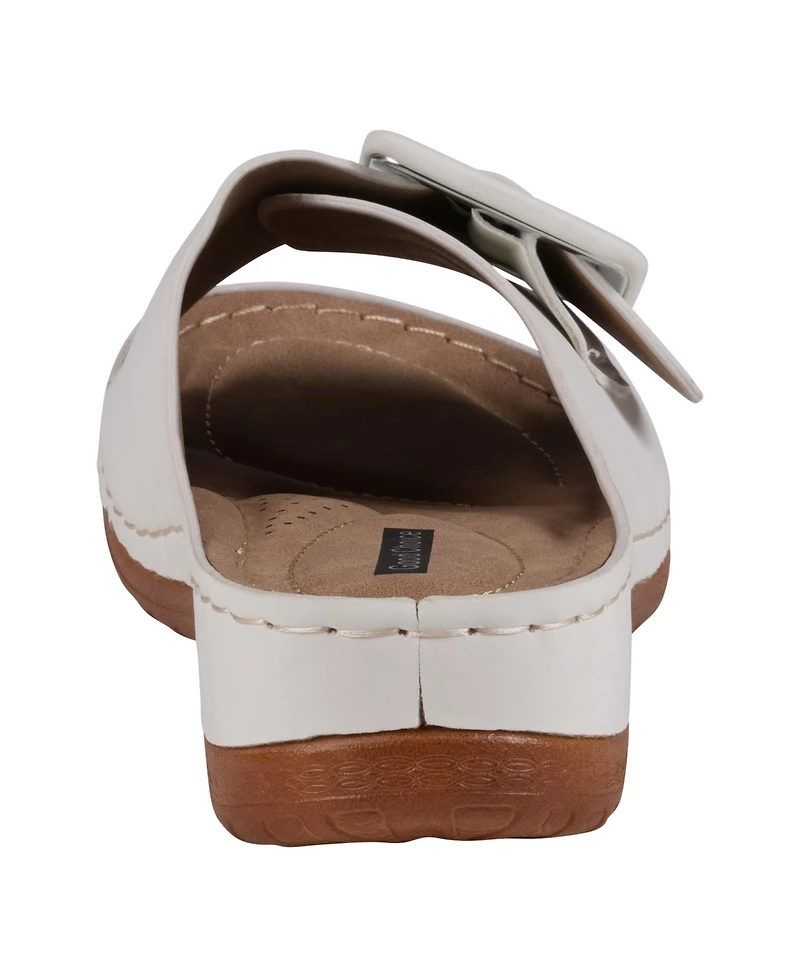 Gc Shoes Women's Hamden Buckle Comfort Flat Sandals