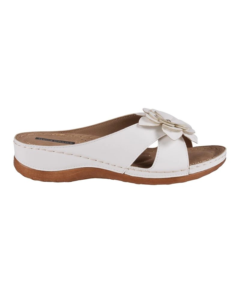 Gc Shoes Women's Joy Flower Rosette Comfort Sandals