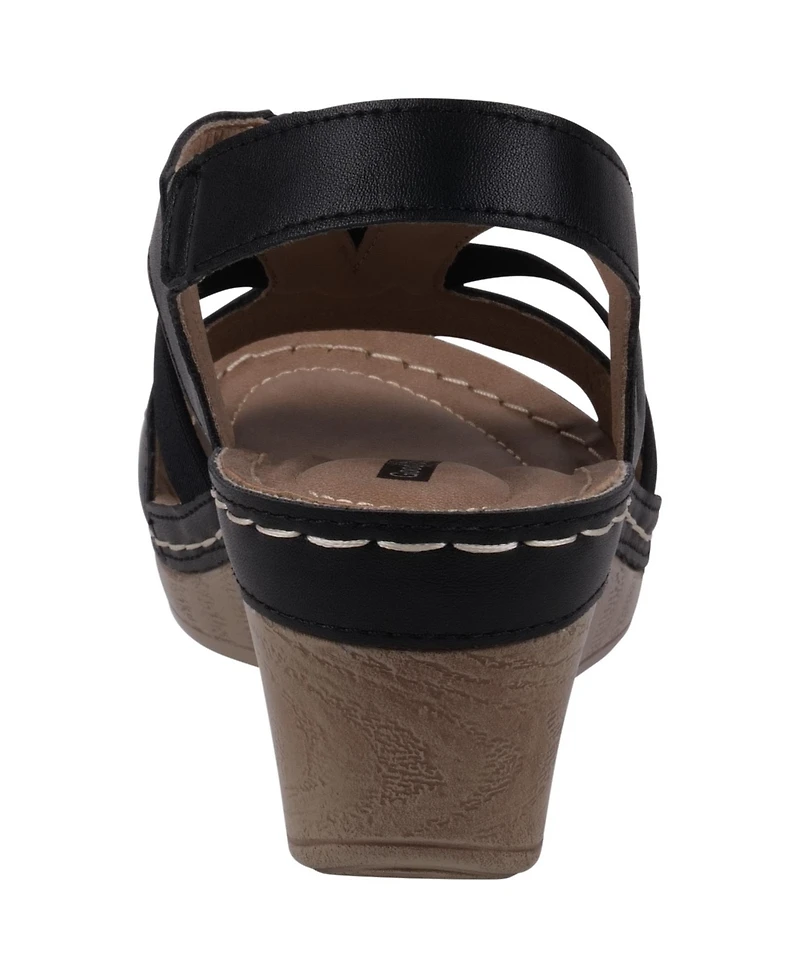 Gc Shoes Women's Banks Cut Out Slingback Wedge Sandals