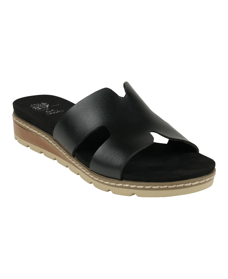Gc Shoes Women's Nellie Cut Out Slide Flat Sandals