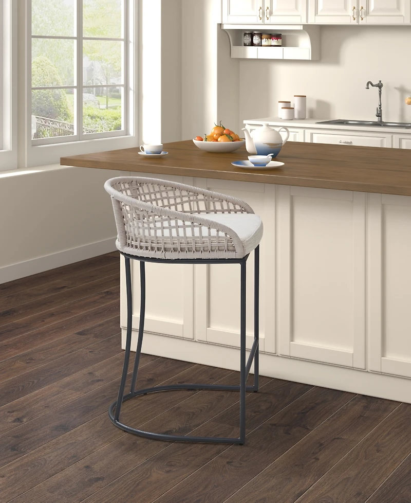 Madison Park Hermosa 21.5" Wide Woven Counter Stool