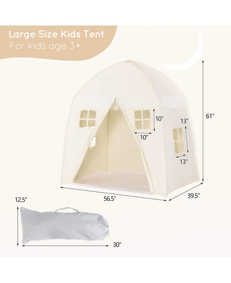 Sugift White Portable Indoor Kids Play Castle Tent