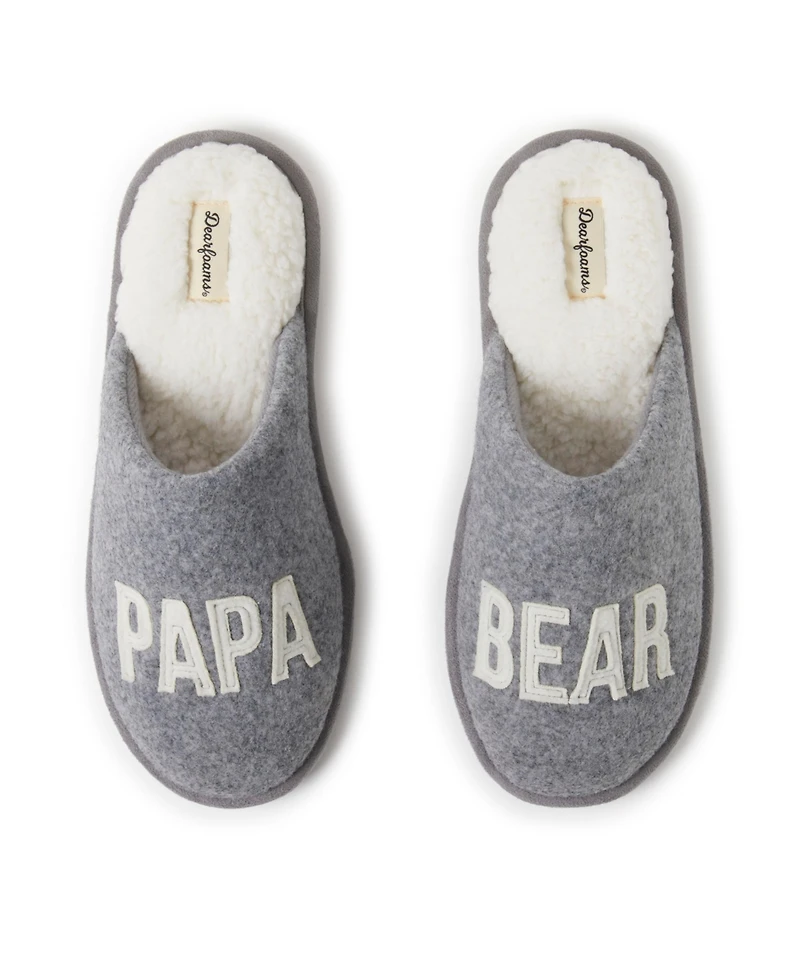 Dearfoams Men's Carson Papa Bear Family Scuff Slipper