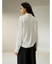 Lilysilk Women's Hem Pleated Silk Blouse