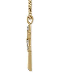 Men's Diamond Cross 22" Pendant Necklace (1/2 ct. t.w.) in Sterling Silver & 18k Gold-Plated Sterling Silver