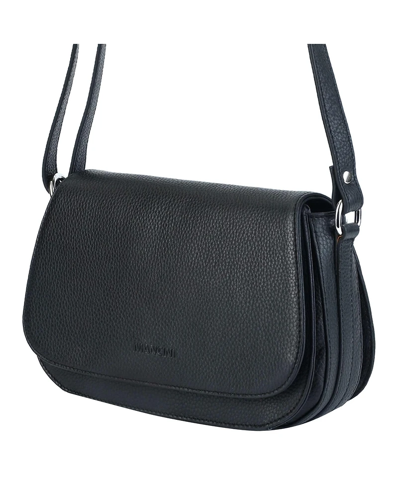 Mancini Pebbled Isabella Leather Crossbody Handbag