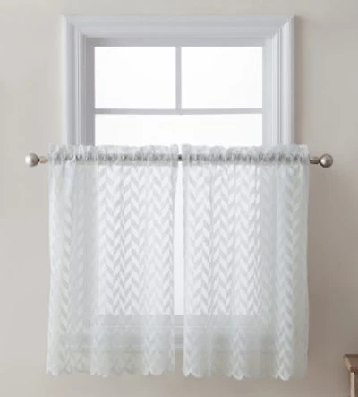 Hlc.Me Herringbone Lace Sheer Kitchen Cafe Curtain Tiers For Small Windows Bathroom