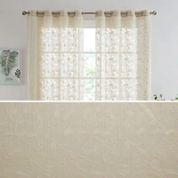 Hlc.Me Joyce Floral Decorative Semi Sheer Light Filtering Grommet Window Treatment Curtain Drapery Panels For Bedroom Living Room Set Of 2 Panels