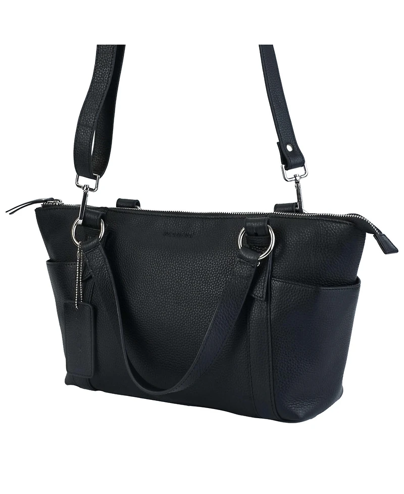 Mancini Pebble Amelia Leather Crossbody Handbag