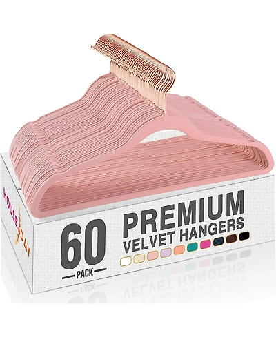 17.5 Inch Gold Hook Velvet Hangers