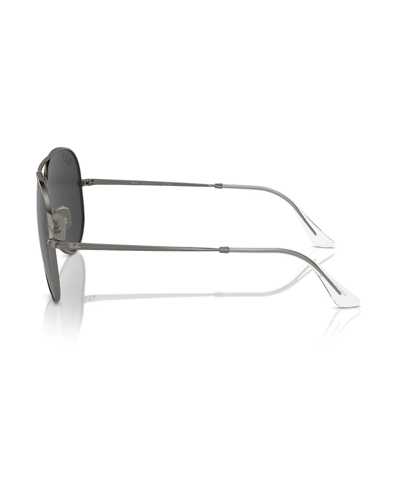 Ray-Ban Unisex Polarized Sunglasses, Aviator Titanium Rb8089