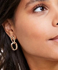 On 34th Sculptural Chain Link Double Drop Earrings, Created for Macy's