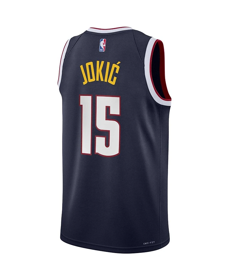 Big Boys Nike Nikola Jokic Navy Denver Nuggets Swingman Jersey - Icon Edition
