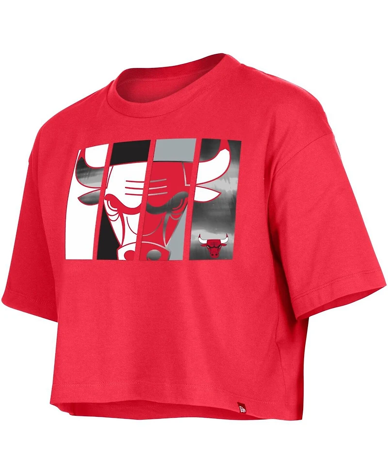 Women's New Era Red Chicago Bulls Cropped T-shirt