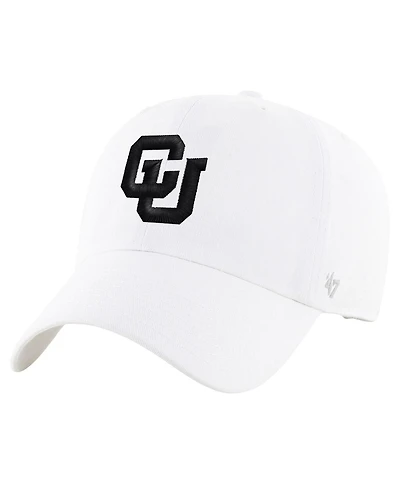 Men's '47 Brand White Distressed Colorado Buffaloes Vintage-Like Clean Up Adjustable Hat