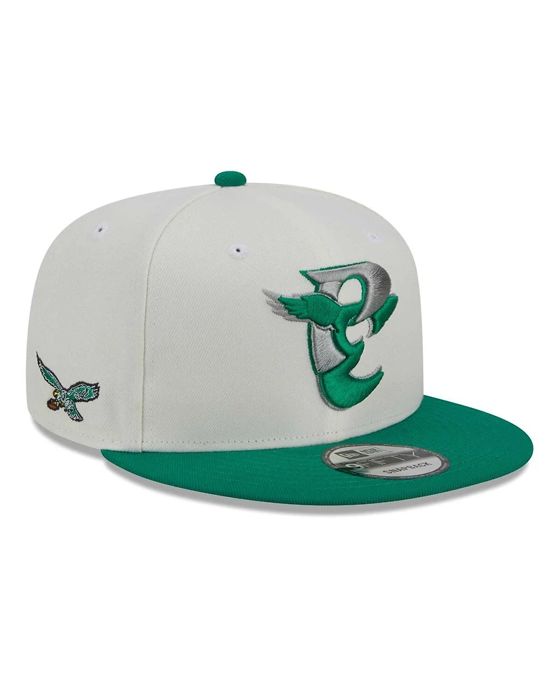 Men's New Era Cream, Kelly Green Philadelphia Eagles City Originals 9FIFTY Snapback Hat