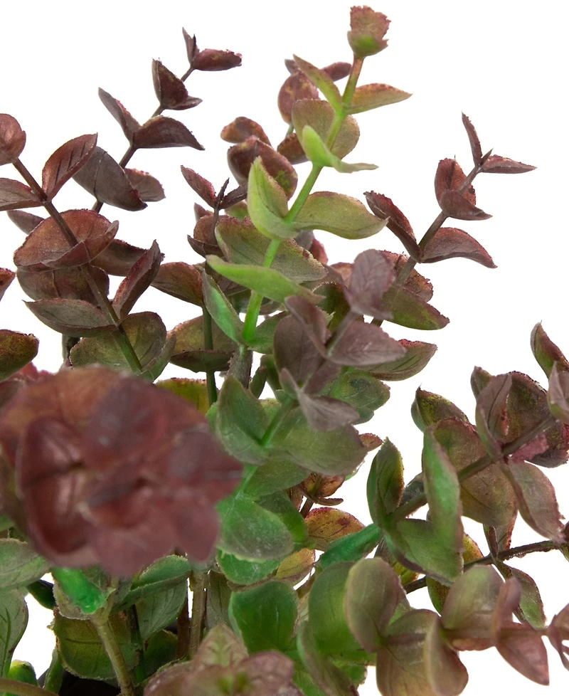Northlight 10" Two-Toned Spring Eucalyptus Leaves Artificial Plant in Ceramic Pot