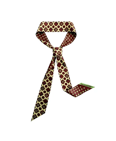 Jessie Zhao New York Silk Skinny Scarf Of Polka Dot Bloom
