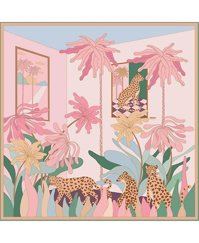 Jessie Zhao New York Double Sided Silk Scarf Of Indoor Forest