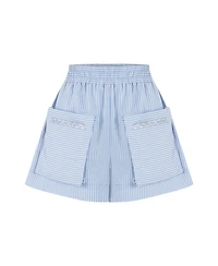 Nocturne Women's Striped Mini Shorts with Pockets