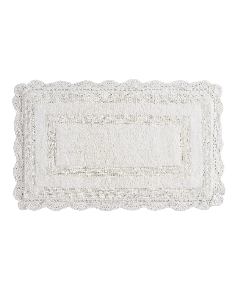 Laura Ashley Crochet Reversible Cotton Bath Rug