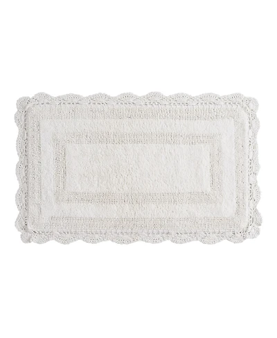 Laura Ashley Crochet Reversible Cotton Bath Rug