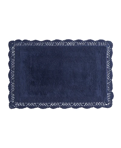 Laura Ashley Crochet Reversible Cotton Bath Rug, 17" x 24"