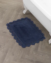 Laura Ashley Crochet Reversible Cotton Bath Rug, 17" x 24"