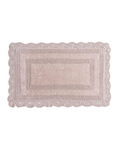 Laura Ashley Crochet Reversible Cotton Bath Rug, 17" x 24"
