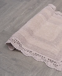 Laura Ashley Crochet Reversible Cotton Bath Rug, 17" x 24"