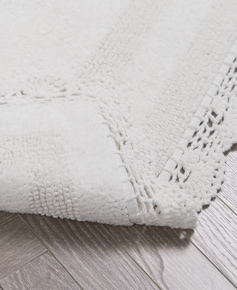 Laura Ashley Crochet Reversible Cotton 2-Pc. Bath Rug Set