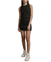 Dkny Jeans Women's Solid Ruched Crewneck Tank Dress