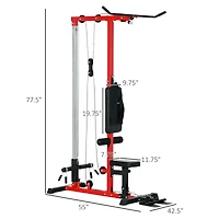 Soozier Cable Machine Lat Pull Down Machines with Flip-Up Footplate