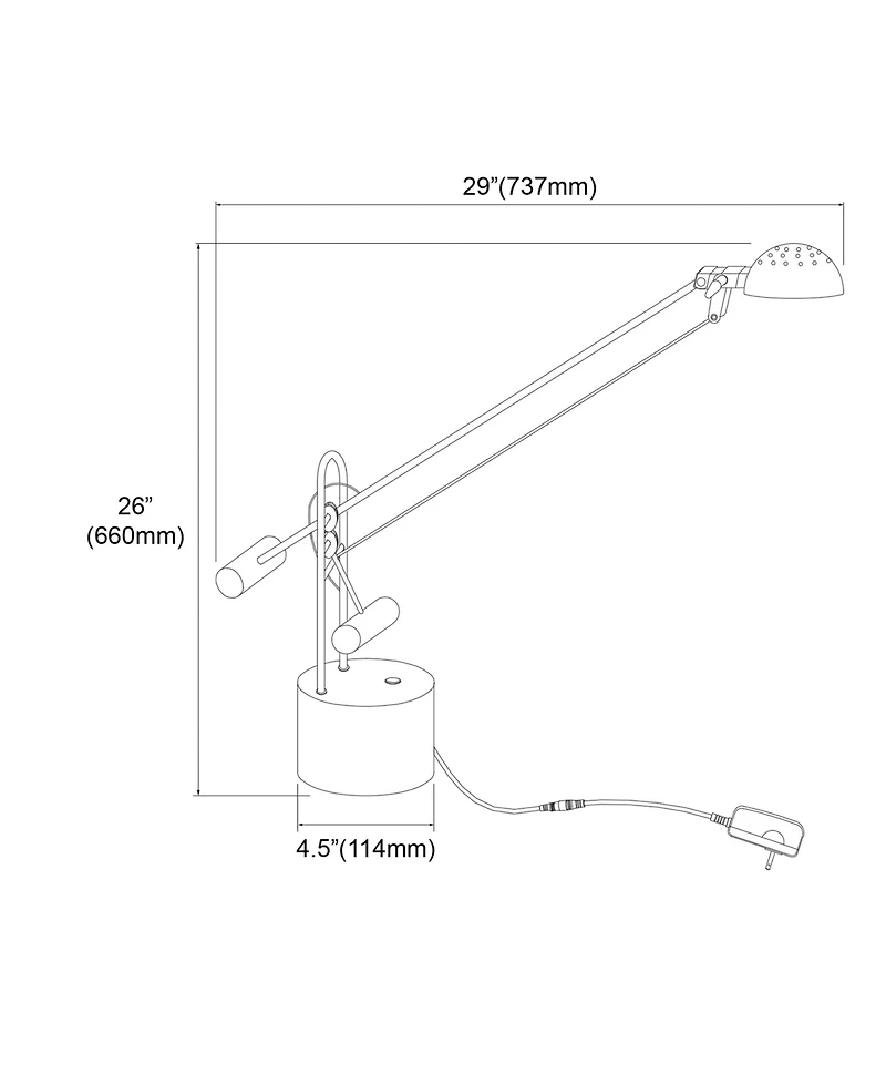 Dainolite 28" Metal 8W Led Desk Lamp