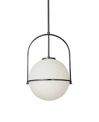 Dainolite 17" Metal, Glass Paola 1 Light Small Pendant with Glass